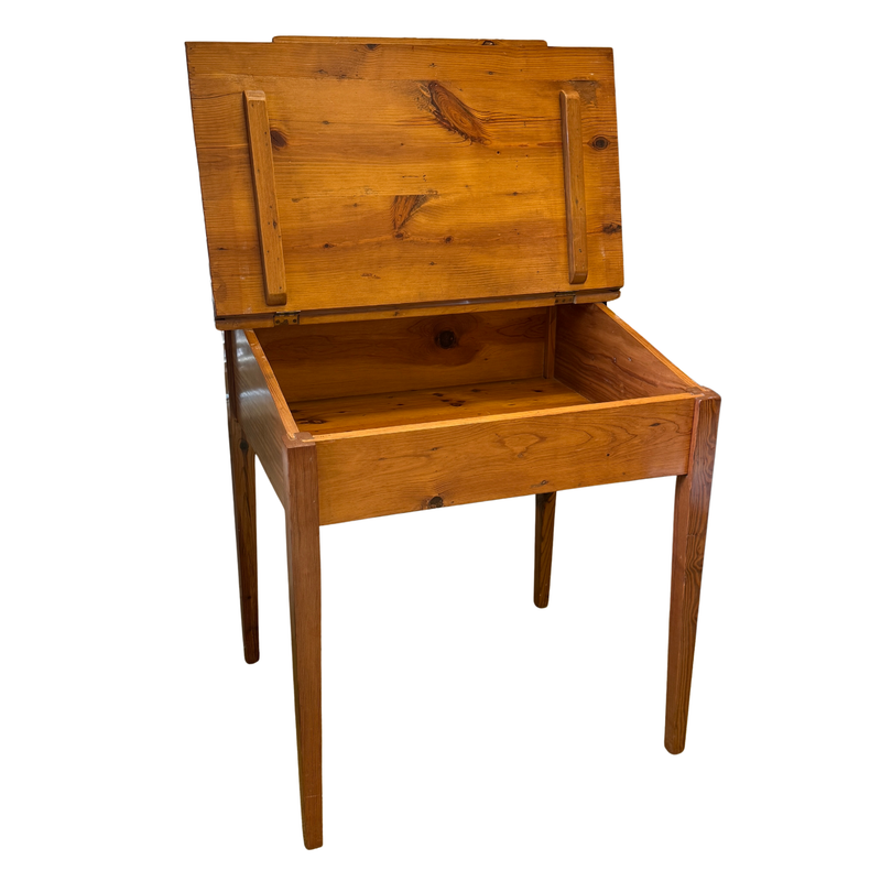 Vintage Solid Heart Pine Slant Top Desk