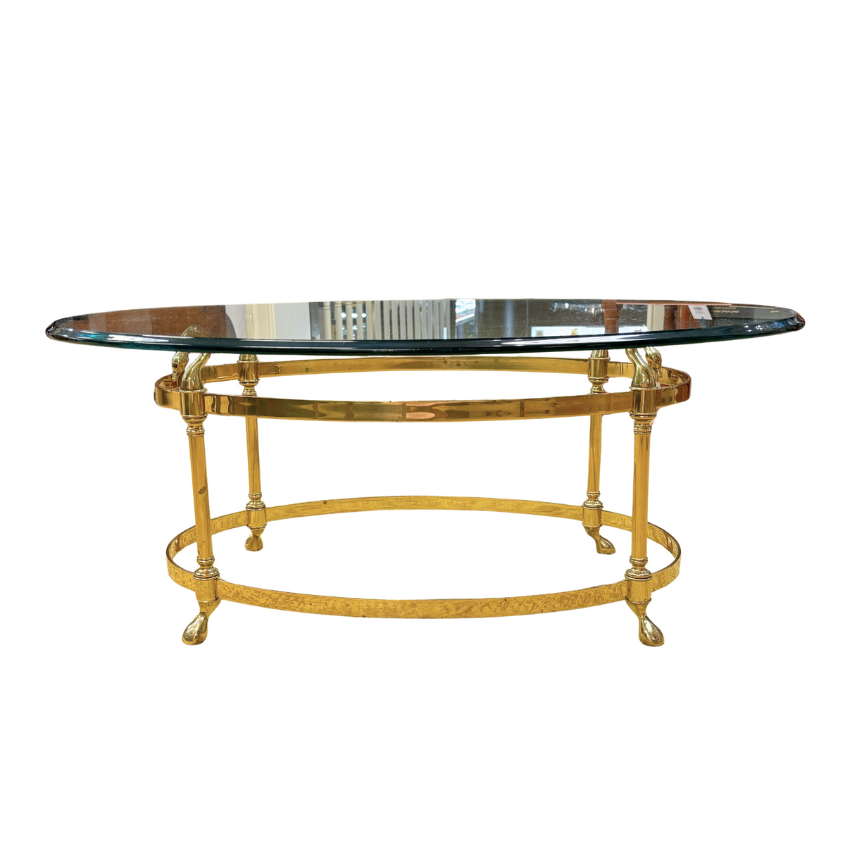 LaBarge Swan Brass & Glass Coffee Table