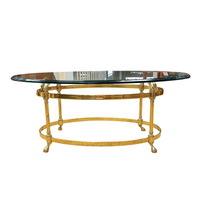 LaBarge Swan Brass & Glass Coffee Table