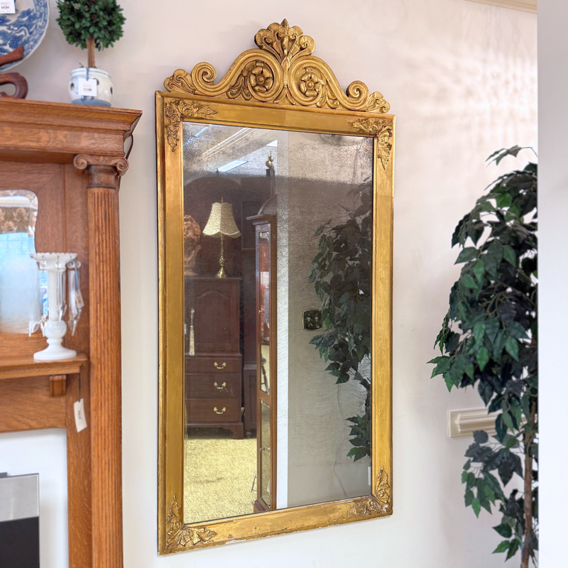Antique Italian Gilt Rosette Pier Mirror