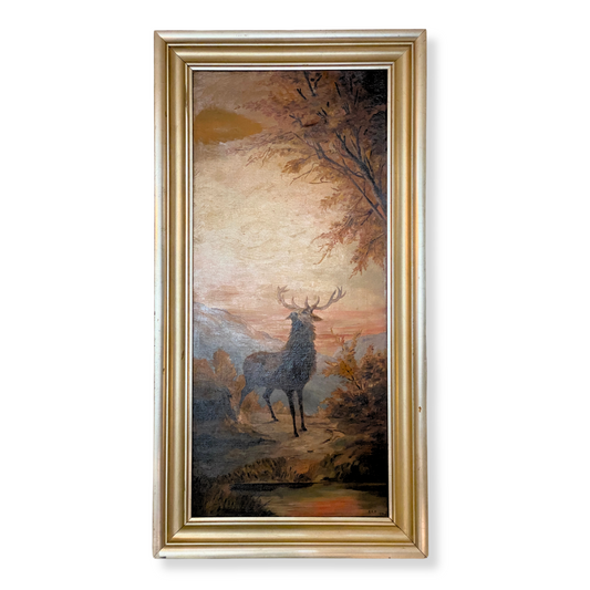 H.A.H. 1890 Elk Oil Painting