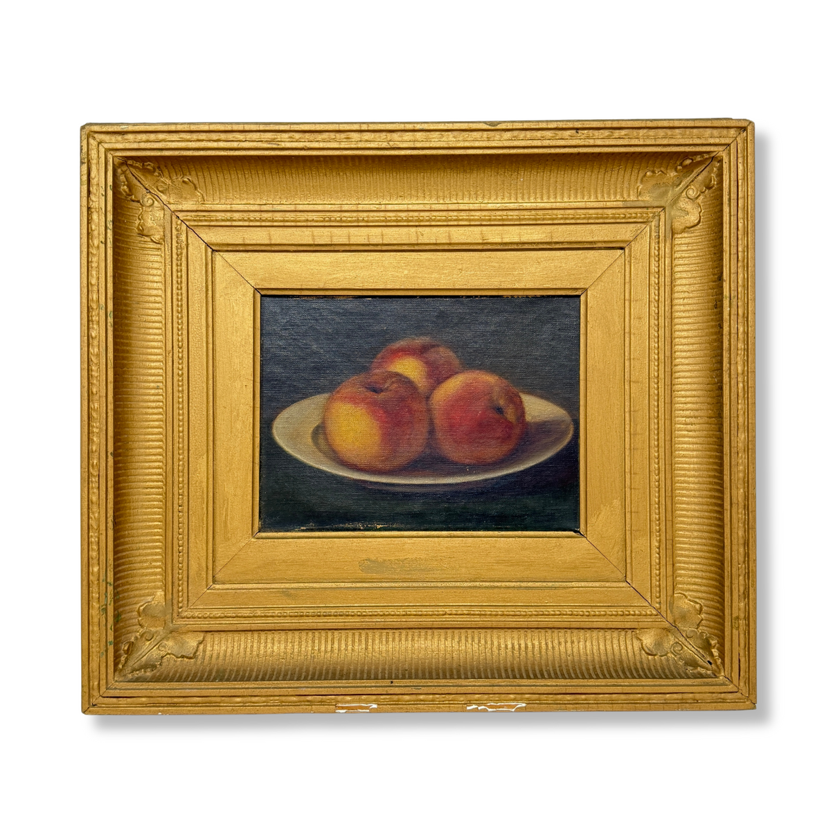 Peaches Still Life Oil on Canvas, ca. 1850