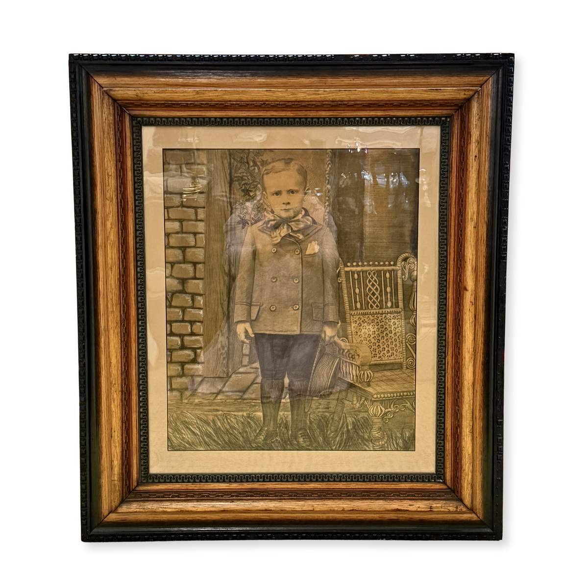 Antique Framed Pastel Portrait