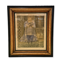 Antique Framed Pastel Portrait