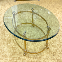 LaBarge Swan Brass & Glass Coffee Table