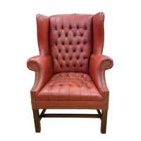 Tufted Leather Wingback Chair