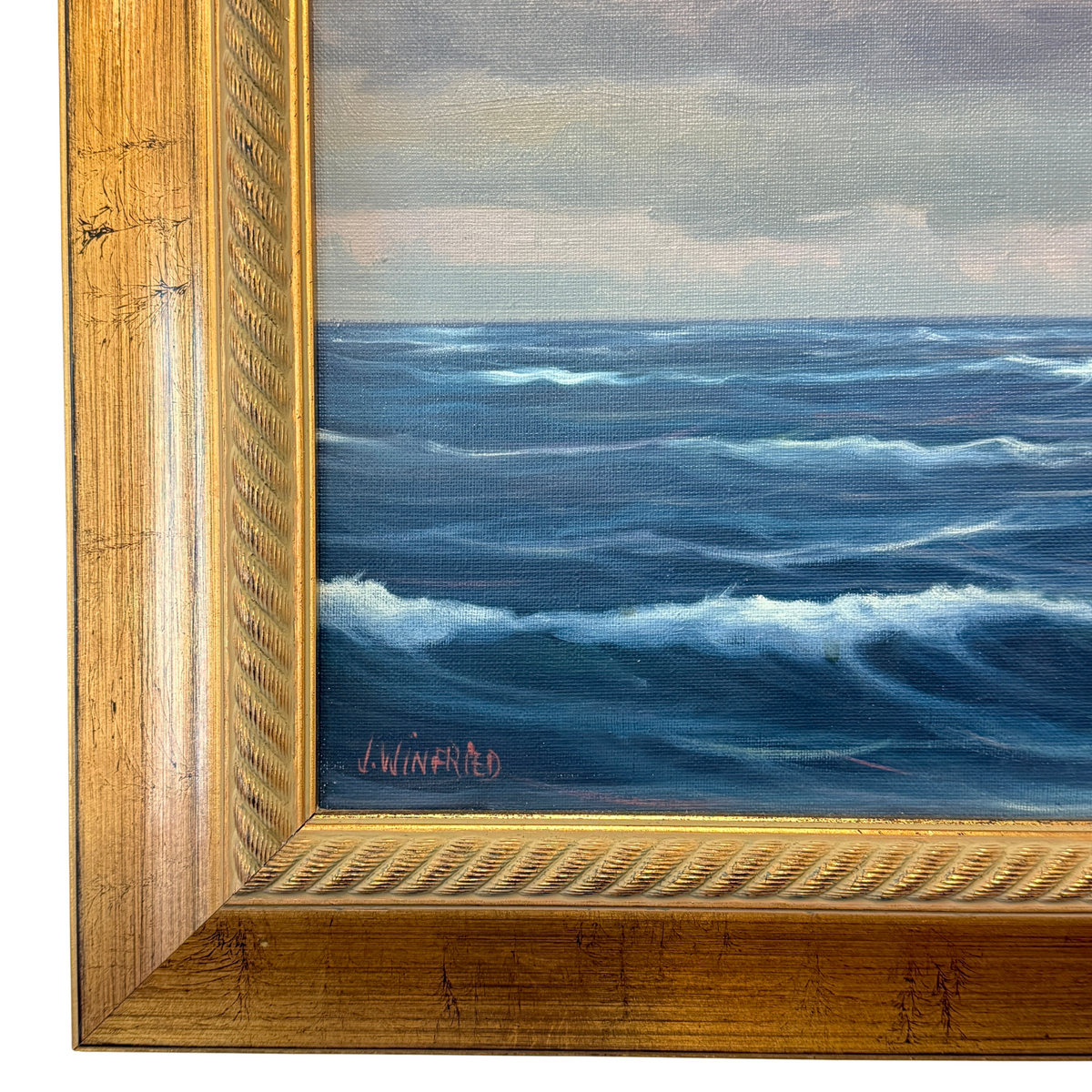 Clipper Ship Oil on Canvas by J. Winfried, ca. 1950
