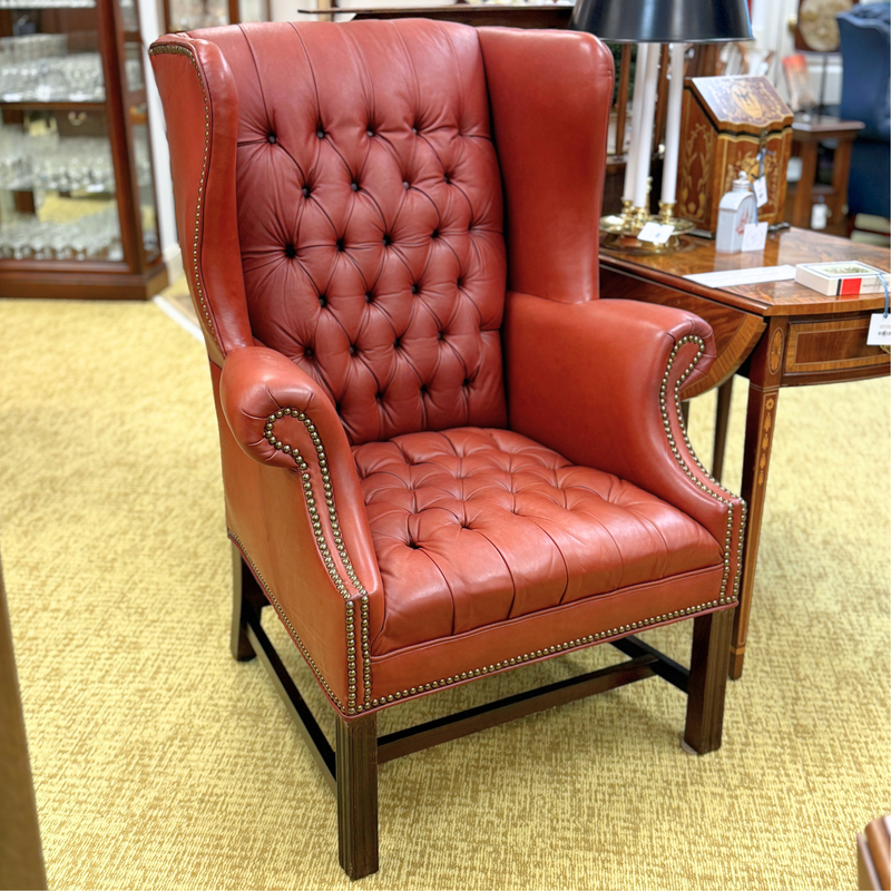Tufted Leather Wingback Chair