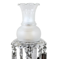 Vintage Boudoir Candlestick Luster Lamps (Pair)