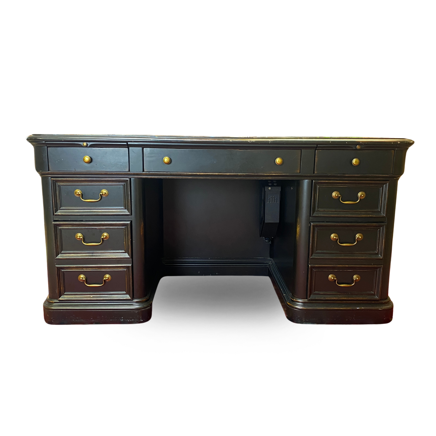 Heckman Leather-Top Junior Executive Desk