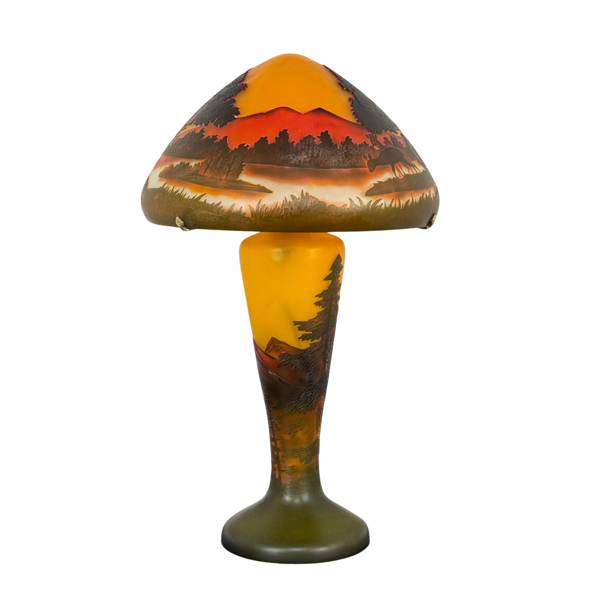 Émile Gallé Reproduction Cameo Glass Table Lamp