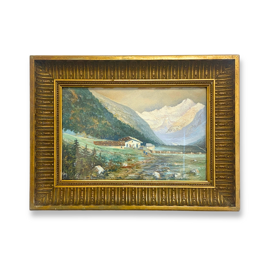 Swiss Alps Mixed Media on Paper by Laux, ca. 1900