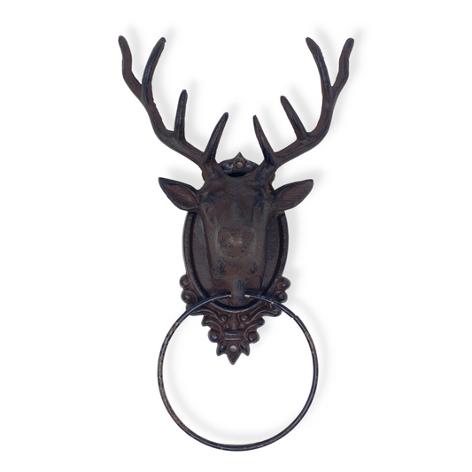 Cast Iron Stag Deer Head Towel Ring