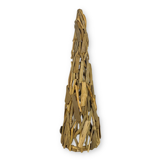Handmade 42" Driftwood Tree/Cone Sculpture