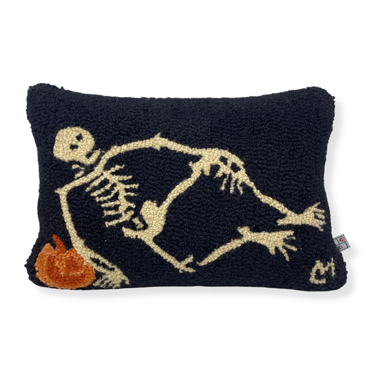 Chandler 4 Corners Spooky Skeleton Hooked Wool Pillow