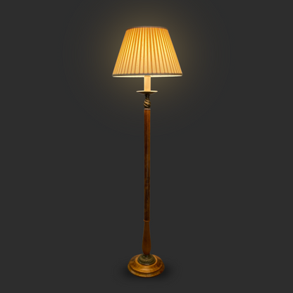 Maple & Brass Floor Lamp