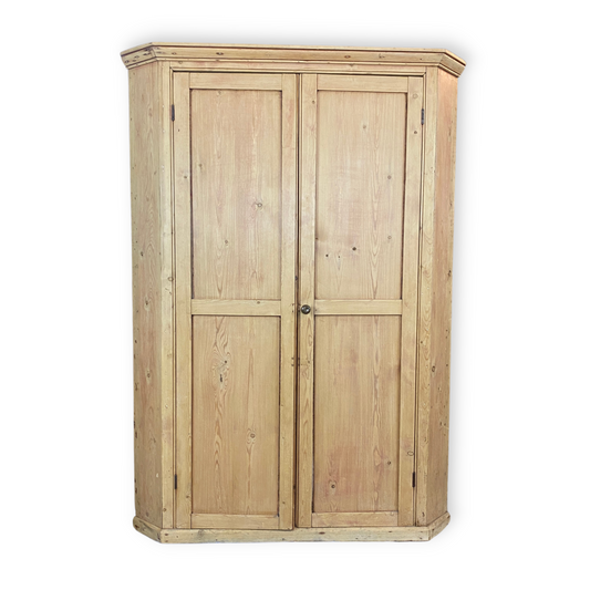 Antique White Pine Corner Cupboard