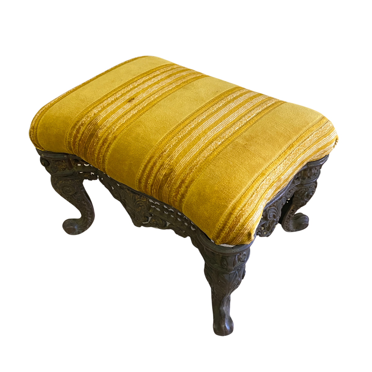 Gilt Victorian Cast Iron Foot Stool