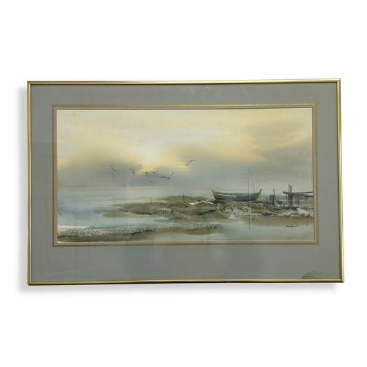 Vasan Framed & Matted Original Nautical Watercolor