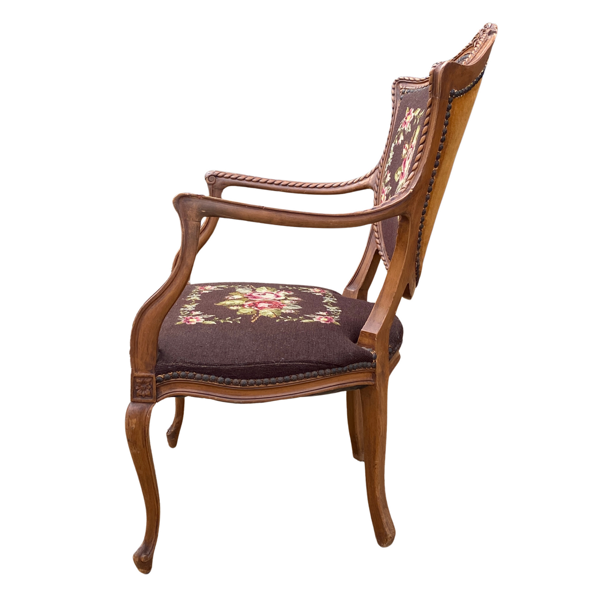 Antique French Needlepoint Armchair