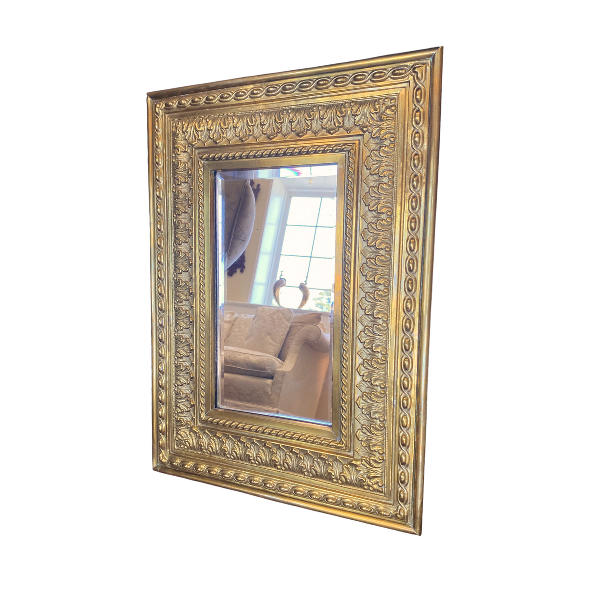 Antique Brass Embossed Mirror