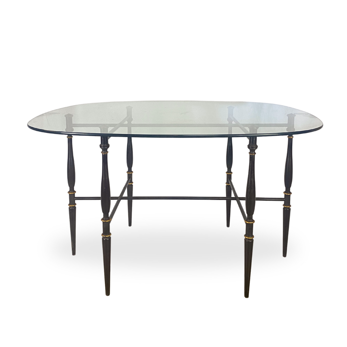 Regency Glass & Cast-Iron Coffee Table