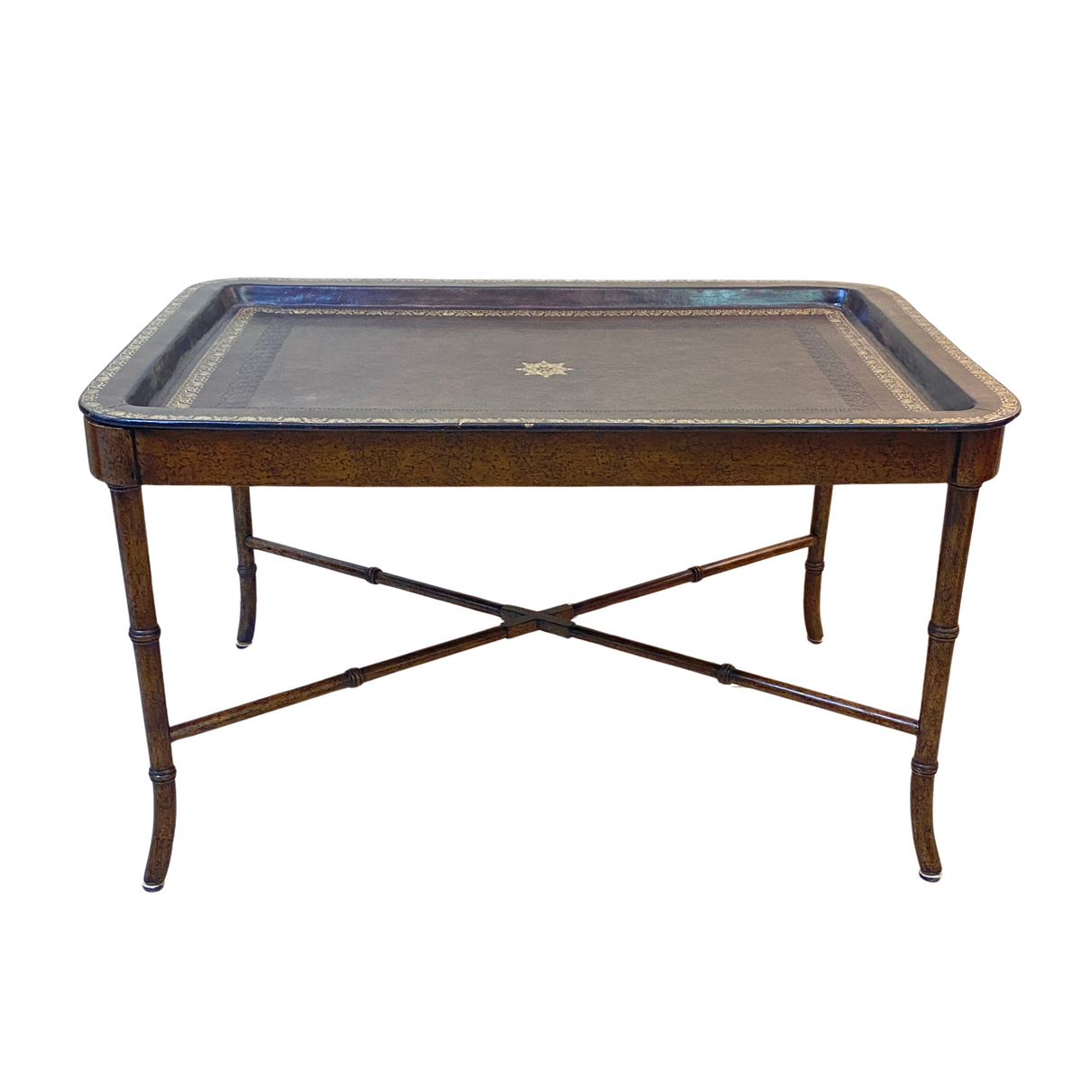 Maitland Smith Leather Top Coffee Table