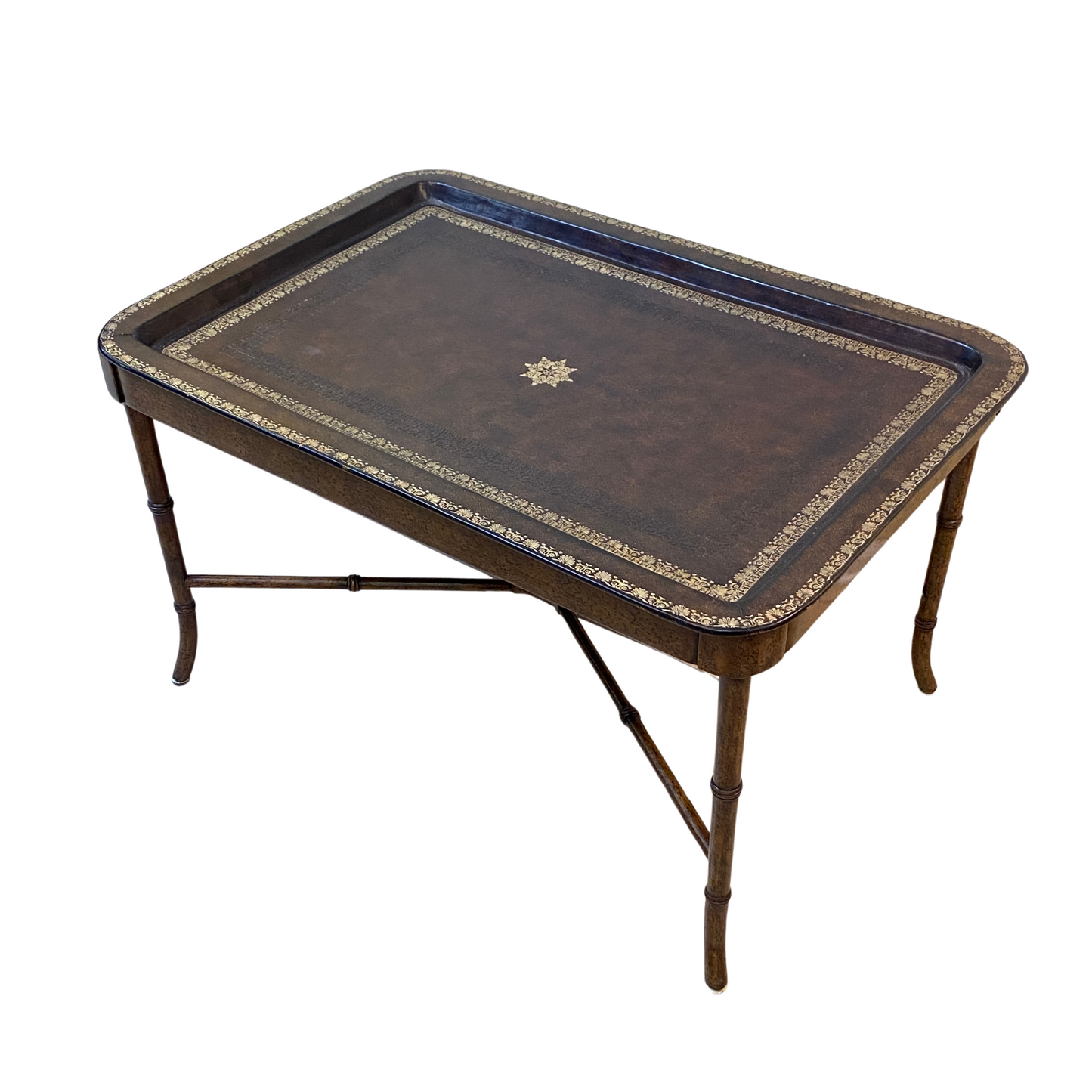 Maitland Smith Leather Top Coffee Table
