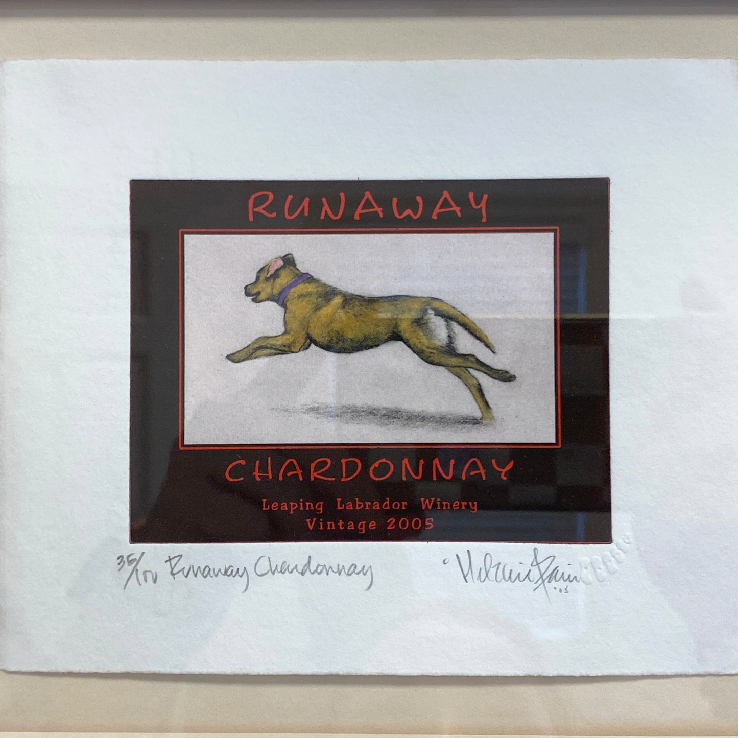 Runaway Chardonnay Framed & Signed Print