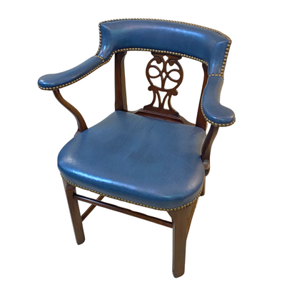Hickory Chair Nailhead Leather Captain’s Chair