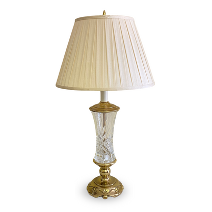 Gorgeous Stiffel Brass and Cut Crystal Table Lamp