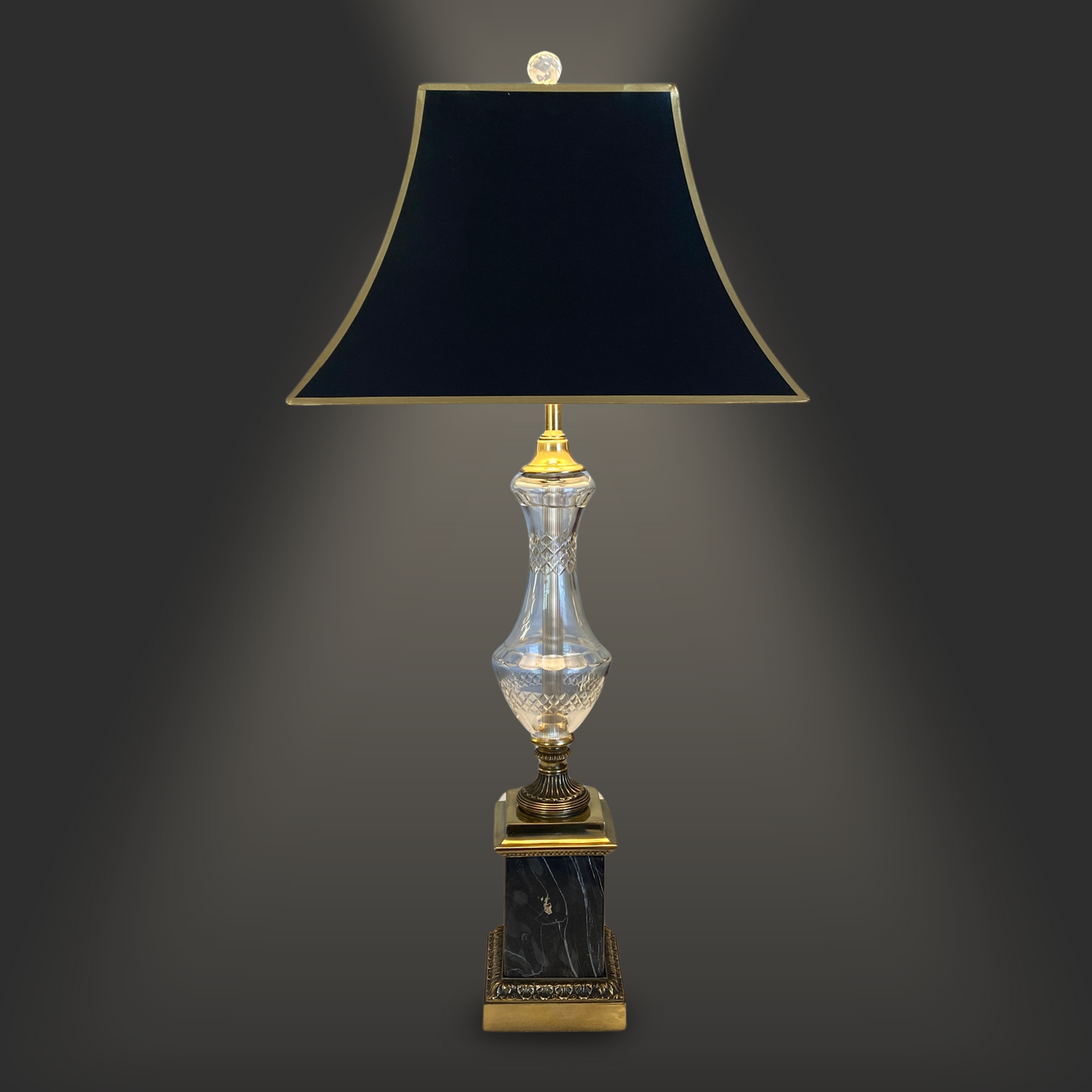 Crystal & Italian Marble Regency Lamp