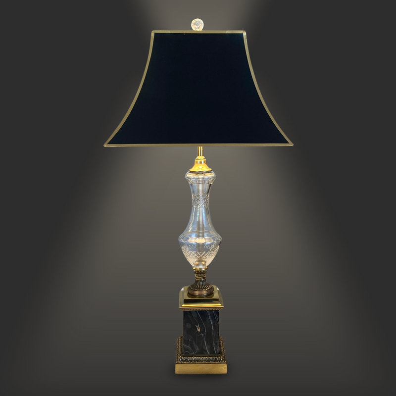 Crystal & Italian Marble Regency Lamp