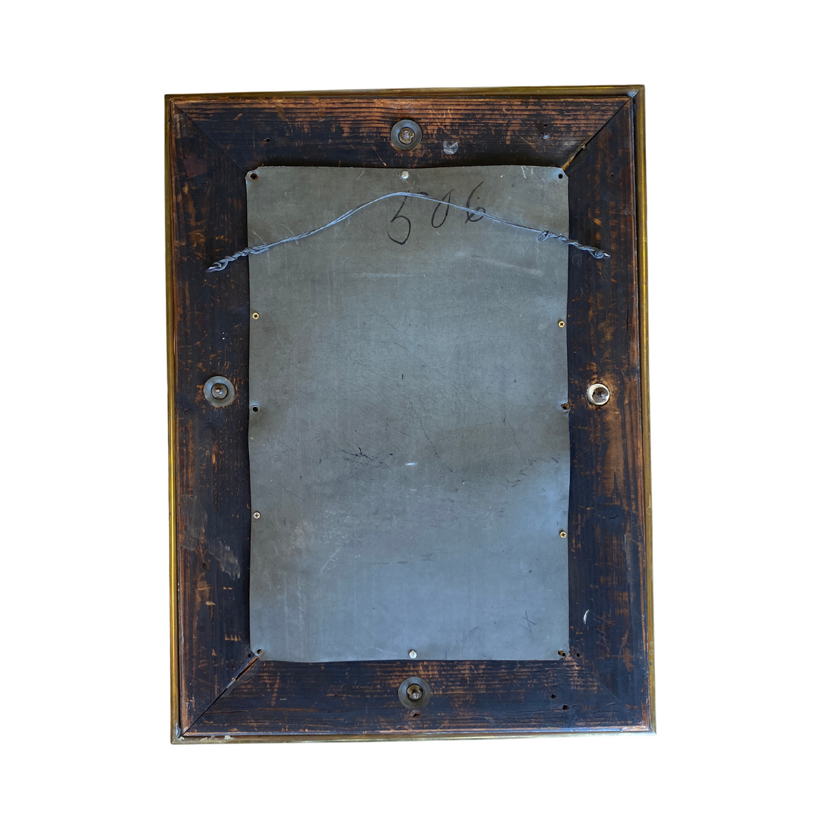 Antique Brass Embossed Mirror