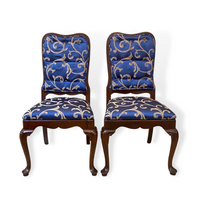 Ethan Allen Upholstered Caned Back & Seat Chairs