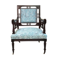 Reupholstered Antique Parlor Armchair