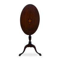 Edwardian Urn Inlaid Tilt-Top Table, ca. 1850