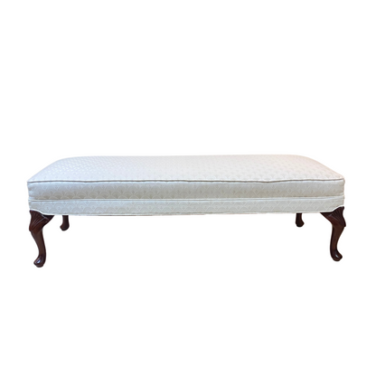 Damask Upholstered Queen Anne Bench