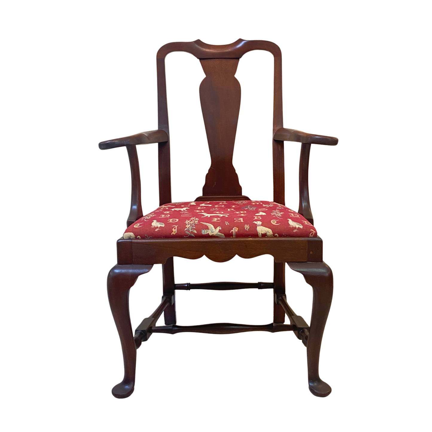 Queen Anne Mahogany Scrolled Arm Side Chair