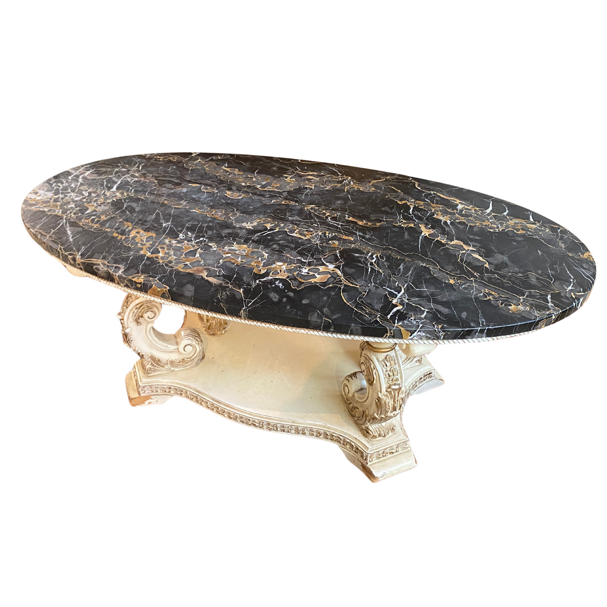 Italian Carved Marble Top Coffee Table