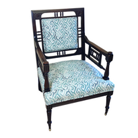 Reupholstered Antique Parlor Armchair