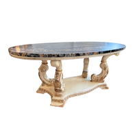 Italian Carved Marble Top Coffee Table