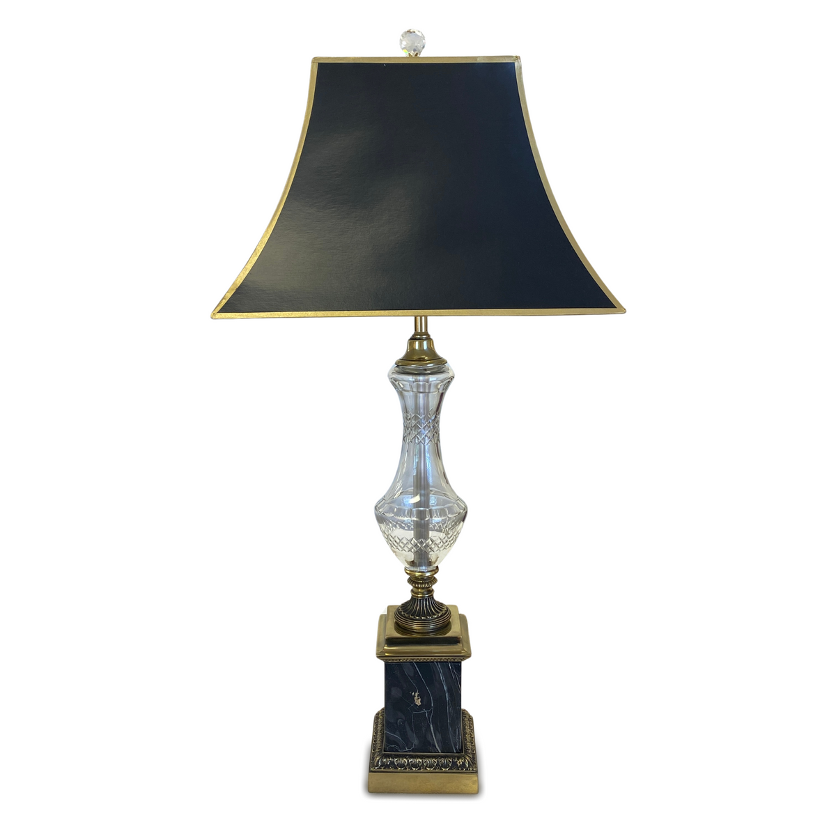 Crystal & Italian Marble Regency Lamp