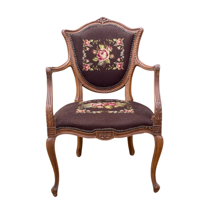 Antique French Needlepoint Armchair