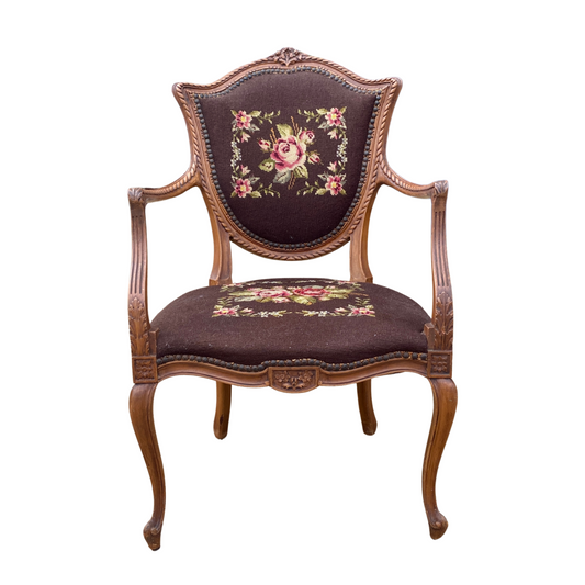 Antique French Needlepoint Armchair