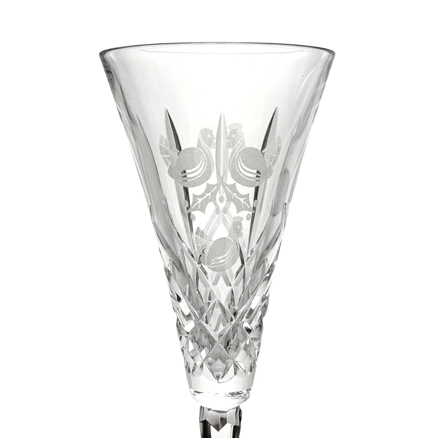Waterford Crystal 12 Days of Christmas #3 French Hens Champagne Flute