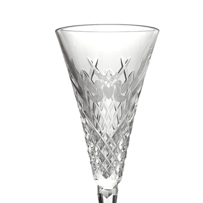 Waterford Crystal 12 Days of Christmas #2 Turtle Doves Champagne Flute