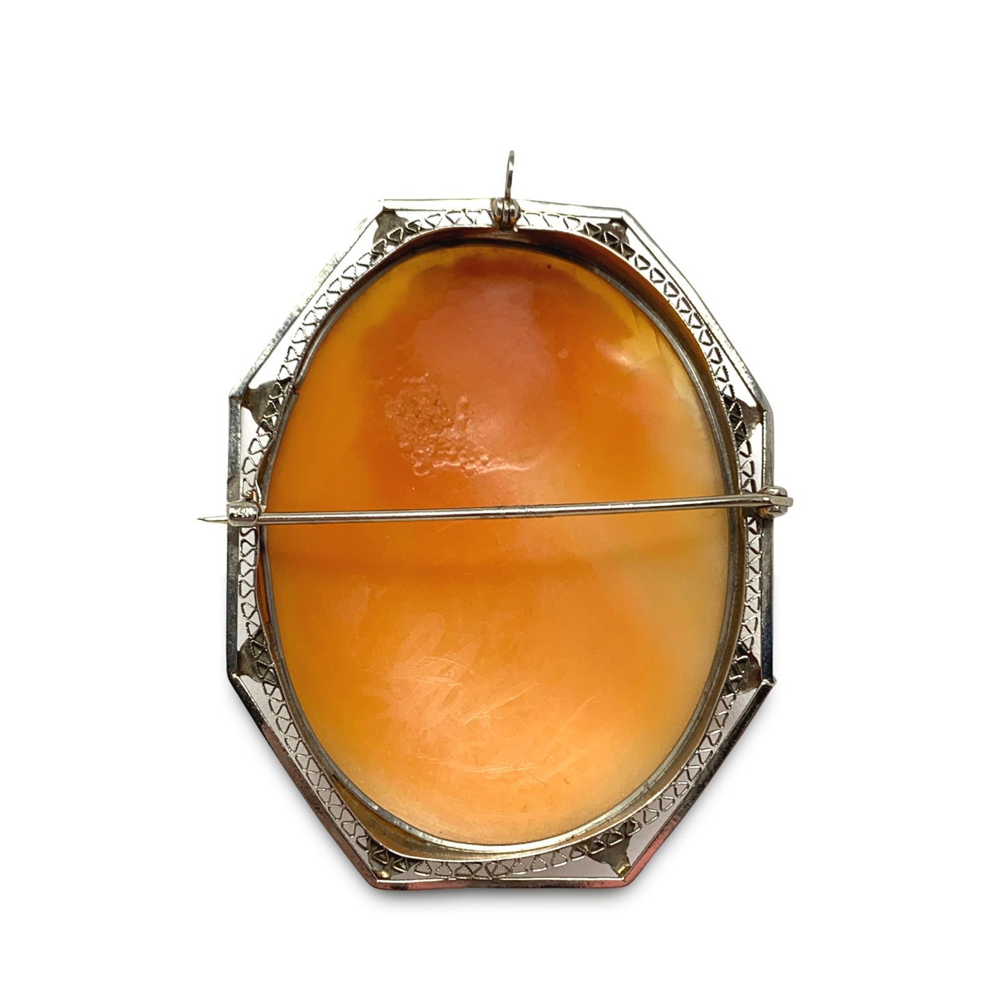 14K Gold Large Antique Cameo Brooch/ Pendant