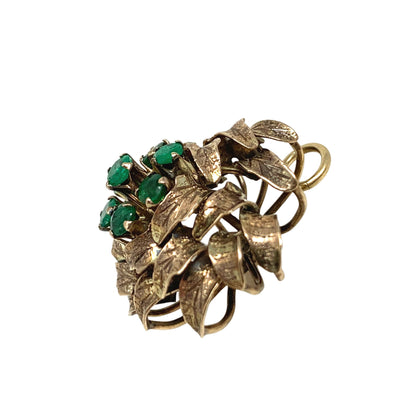 14K Gold Emerald Wreath Pendant