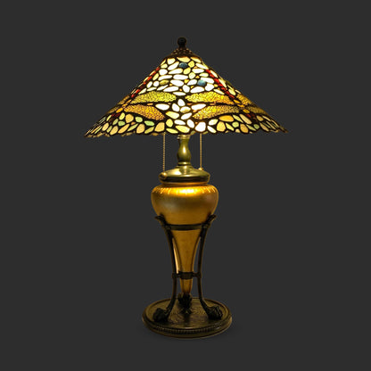 Vintage Dragon Fly Shade Table Lamp